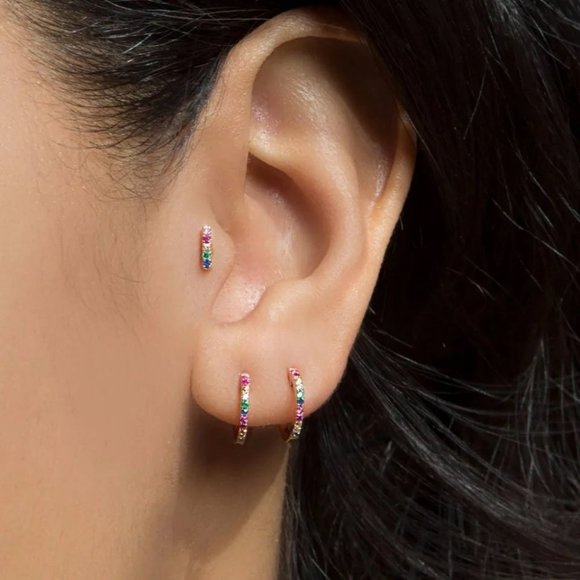 Jewelry - CZ Rainbow Love Earrings